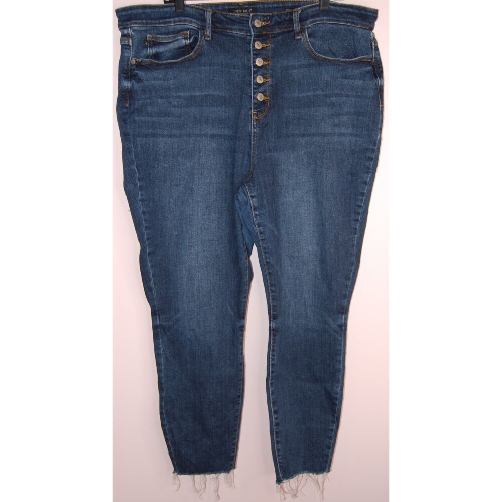 Judy Blue Womens Jeans Skinny Fit Size 22W Button Fly Raw Hem 5 Pocket